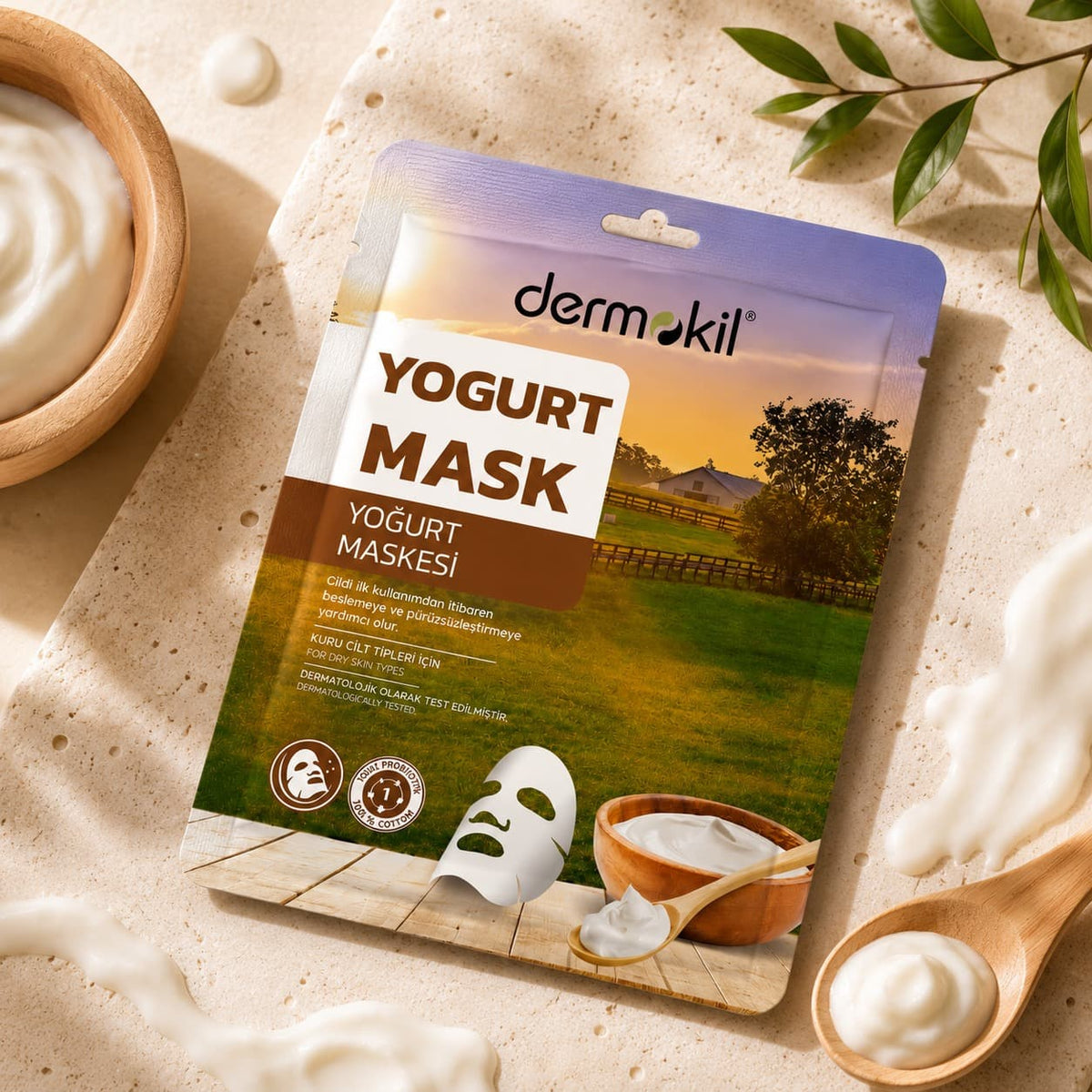 Moisturizing Yogurt Extract Sheet Face Mask for Dry Skin