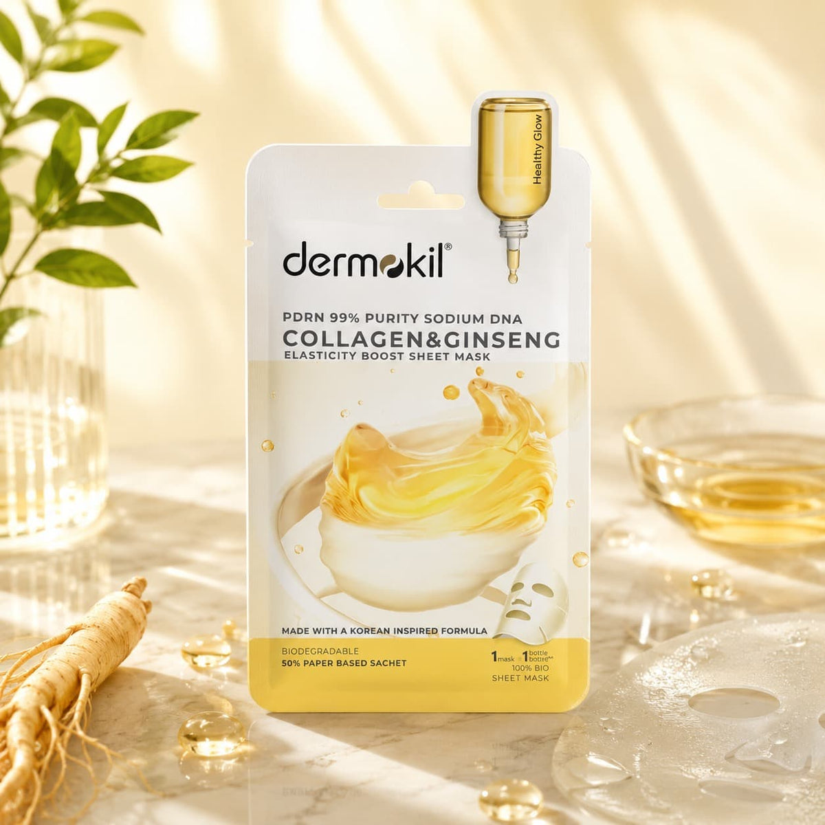 PDRN 99% Sodium DNA, Collagen & Ginseng Firming Sheet Face Mask – 25g
