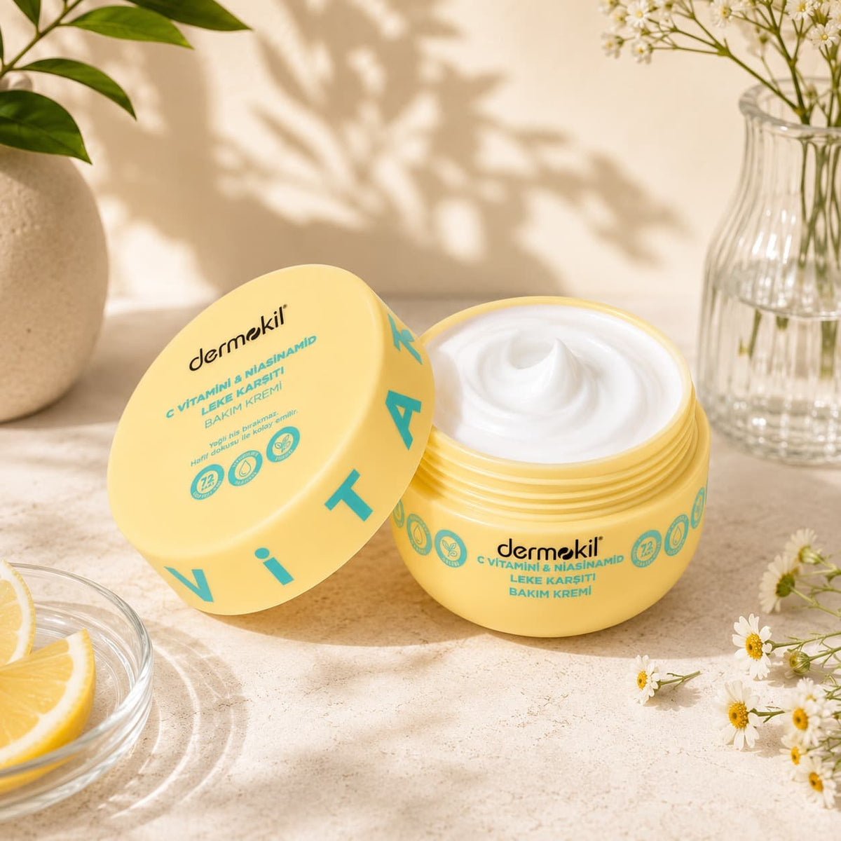 Vitamin C & Niacinamide Anti-Spot Brightening Cream Face, Hands & Body Moisturizer - Dermokil