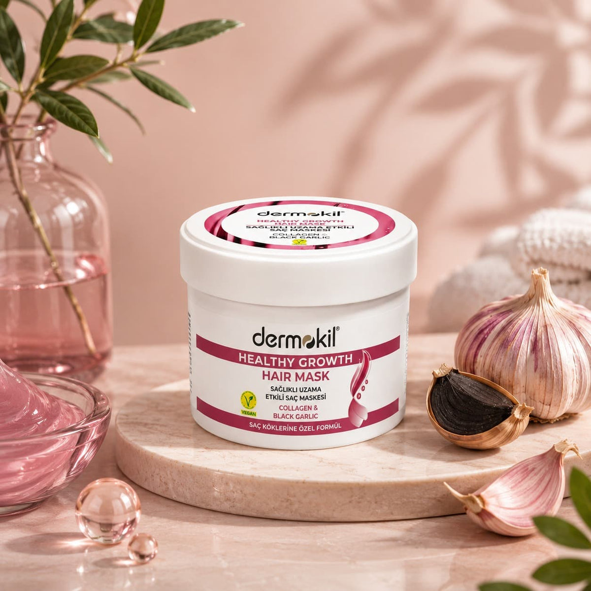Collagen & Black Garlic Strengthening Hair Mask – Repair & Nourish