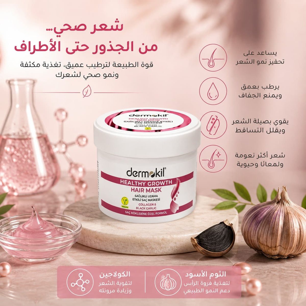 Collagen & Black Garlic Strengthening Hair Mask – Repair & Nourish