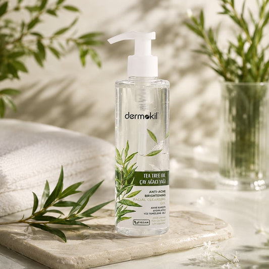 Tea Tree Oil Anti-Acne Facial Cleansing Gel with Niacinamide 200ml -Dermokil