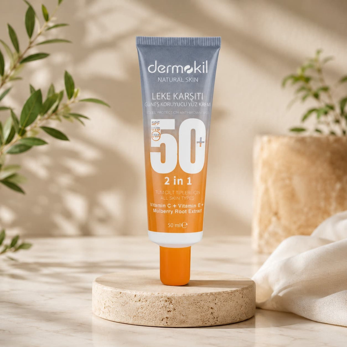 Soleil Protection Anti-Brown Spot Face Cream SPF 50  Brightening & Even-Tone Moisturizer by Dermokil