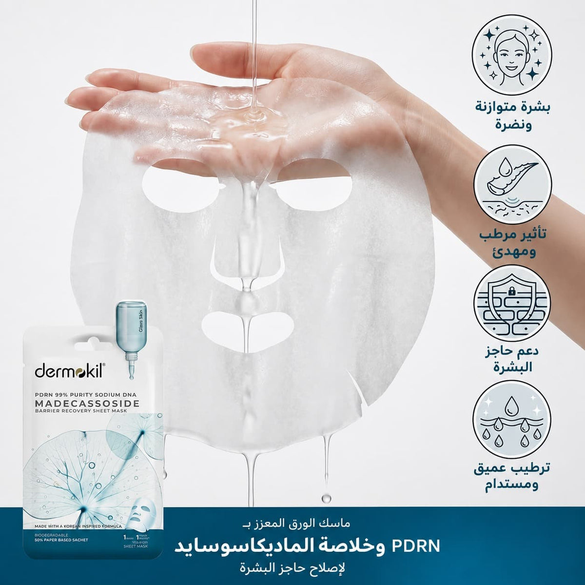 PDRN 99% Sodium DNA & Madecassoside Skin Barrier Repair Sheet Face Mask – 25g