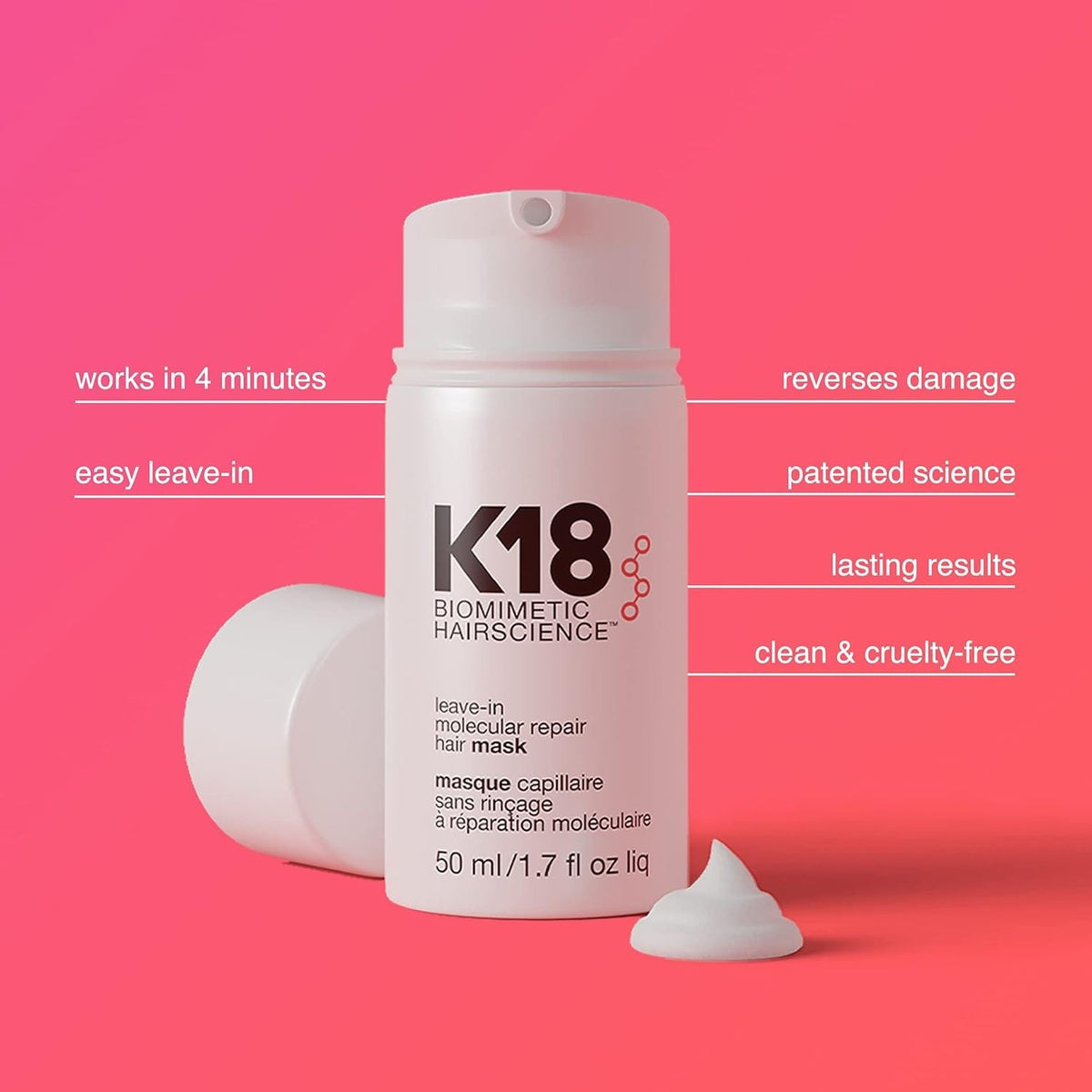 K18 Biomimetic Hairscience Leave-In Molecular Repair Hair Mask