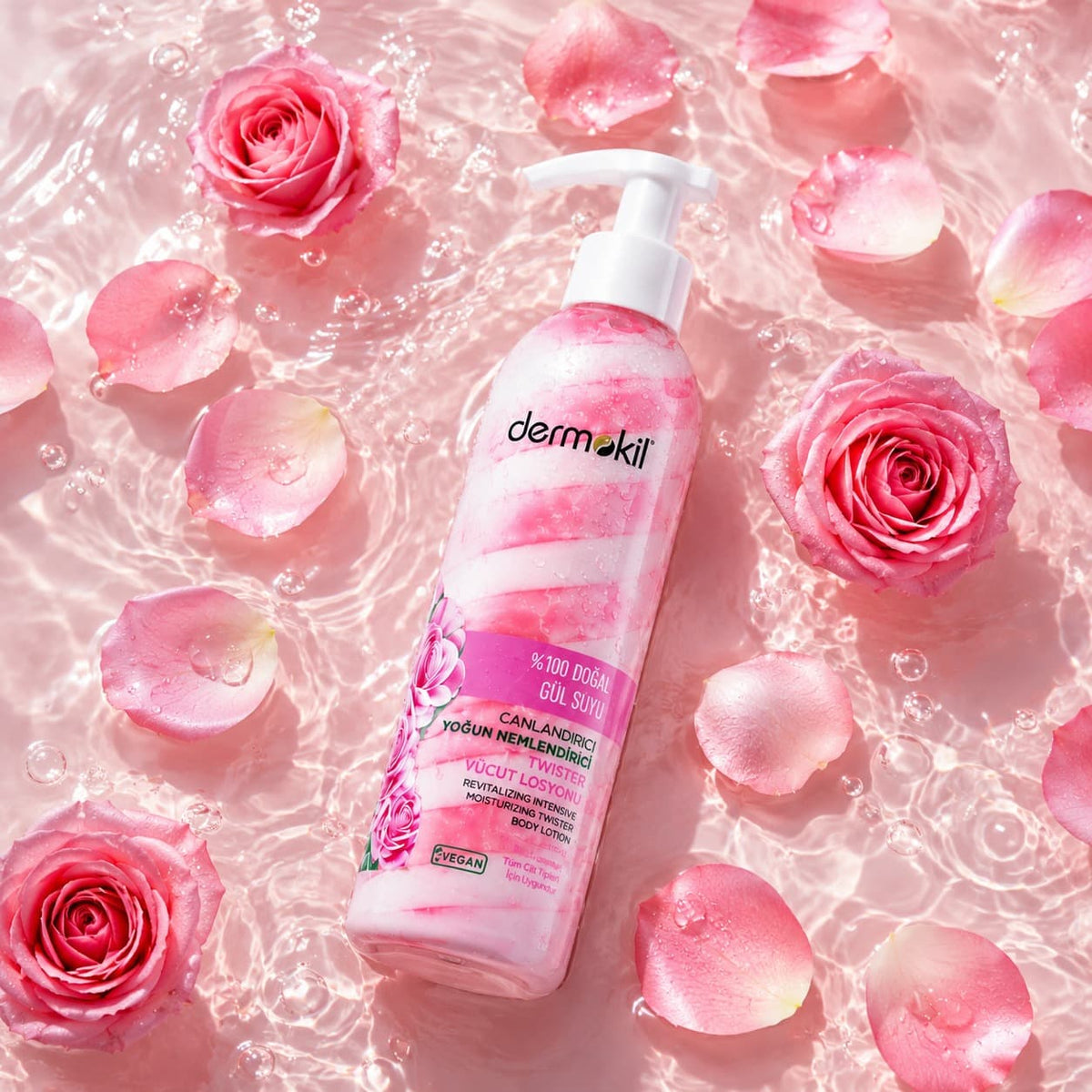 Natural Rose Water Intense Hydrating Body Lotion  - Dermokil