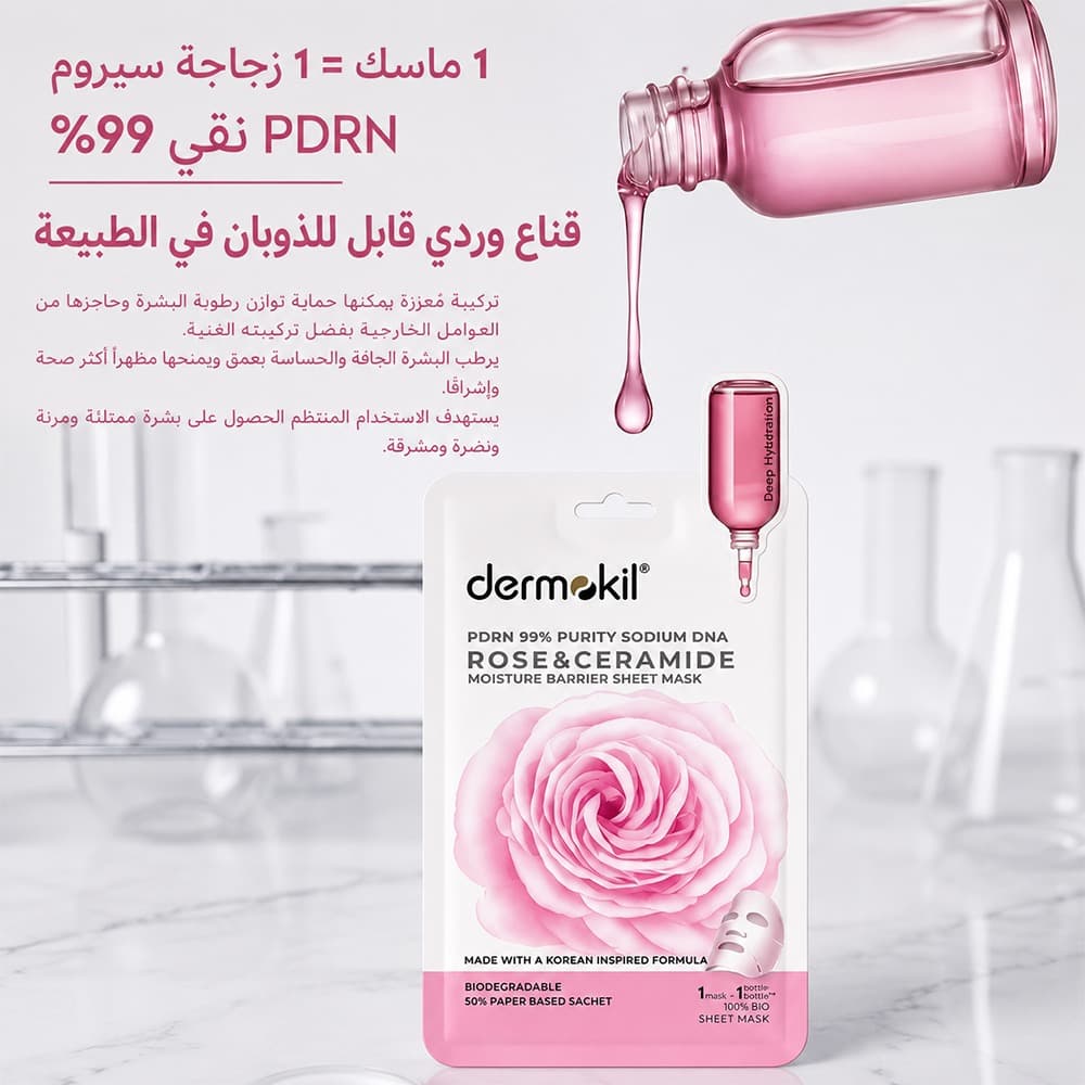 PDRN 99% Sodium DNA, Rose & Ceramide Revitalizing Sheet Face Mask – 25g